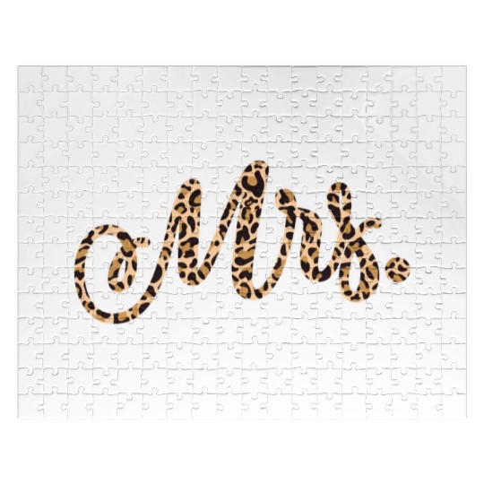 Bride Groom Mrs Leopard Print Wedding Jigsaw Puzzles