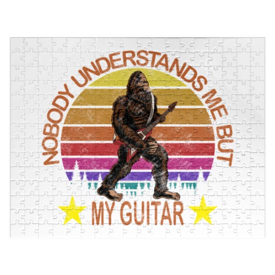Nobody Understands Me But My Guitar Bigfoot Sasqua Jigsaw Puzzles