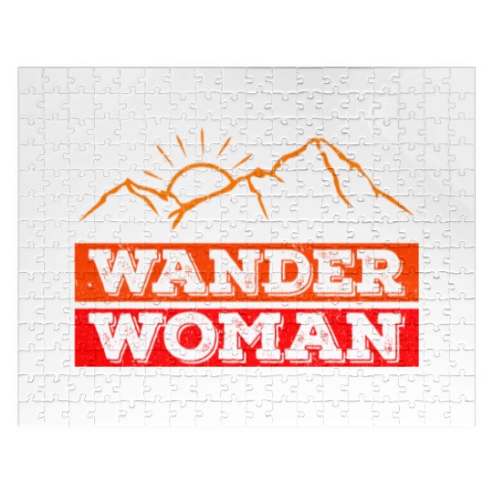 Wanderwoman Mountaineering Hiking Women Jigsaw Puzzles
