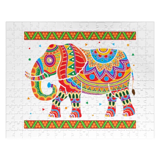 Indian Elephant Colorful Animal Africa Zookeeper S Jigsaw Puzzles
