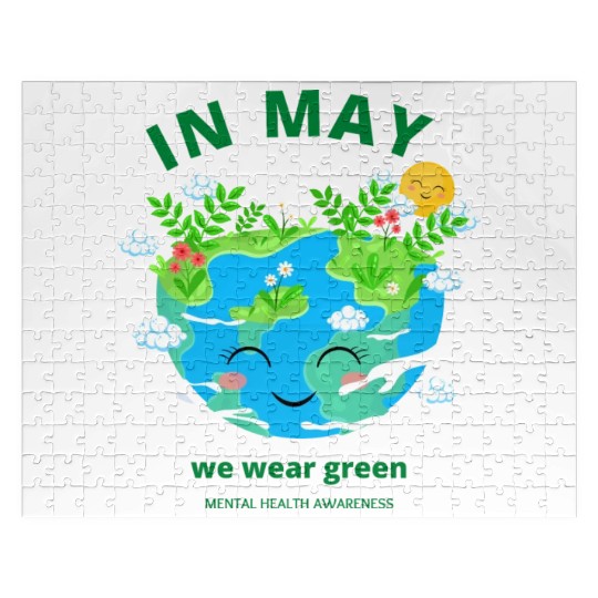 MENTAL HEALTH MATTERS We Wear Green Jigsaw Puzzles