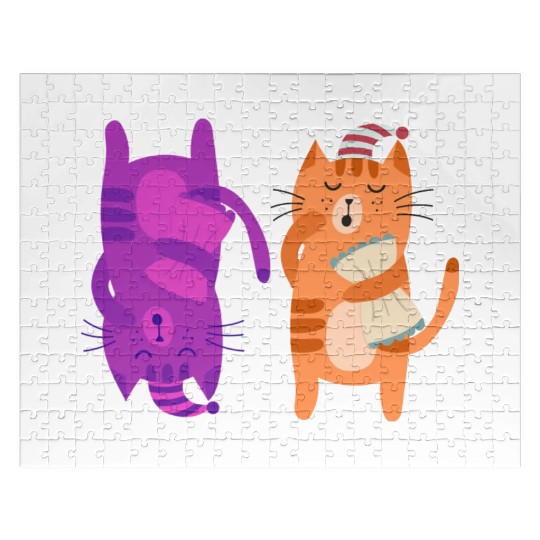 Cats Nap Napping Kitties Hugging Pillows Jigsaw Puzzles
