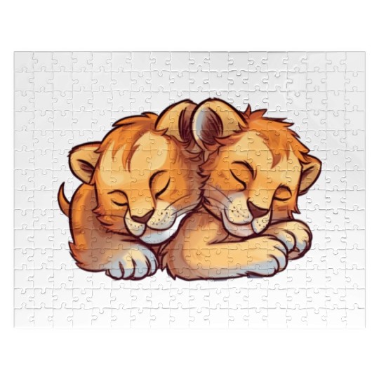 Sleeping Lion Cubs Jigsaw Puzzles