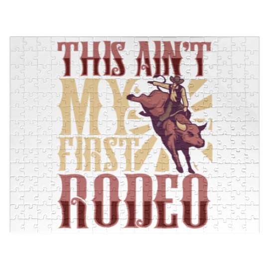 Cowboy Barn Bull Rider Rodeo Country Western Gift Jigsaw Puzzles