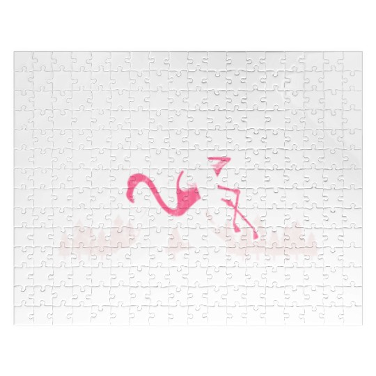 Bigfoot Flamingo Funny Sasquatch Bird Lover Jigsaw Puzzles