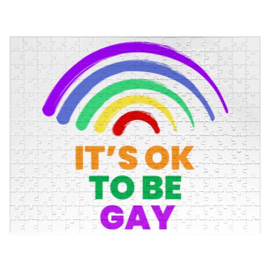 It's OK to Be Gay Rights LGBT Pride Rainbow Gay Jigsaw Puzzles