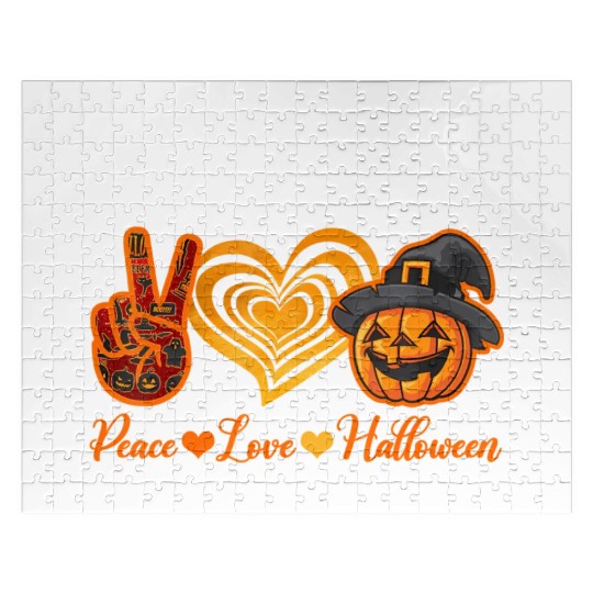 Peace Love Halloween Celebrate Halloween Day Jigsaw Puzzles