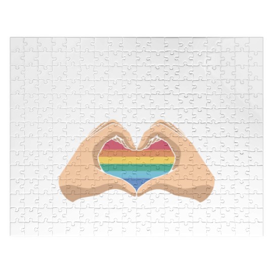 Love Rainbow Pride Flag LGBTQ Be Careful Who You Jigsaw Puzzles