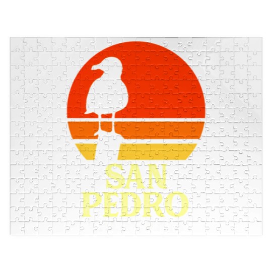 San Pedro California Beach Seagull Jigsaw Puzzles