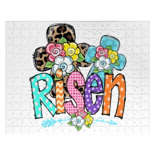 Happy Easter For Christian Mom He Is Risen Leopard Jigsaw Puzzles