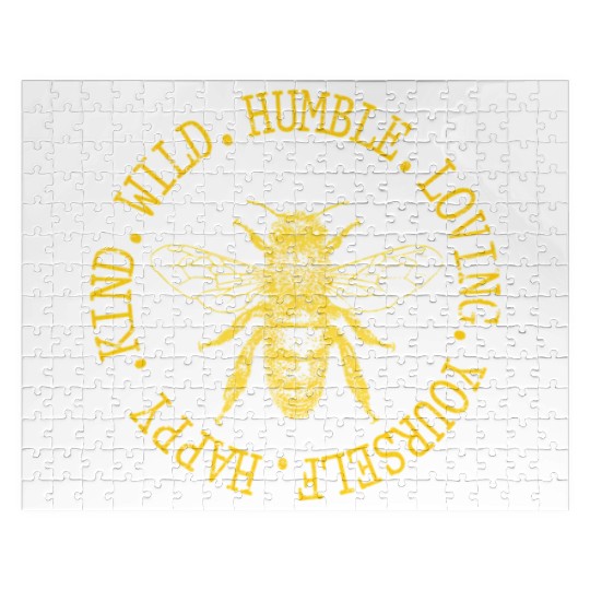 Happy Kind Wild Humble Loving Yourself Bumblebee Jigsaw Puzzles
