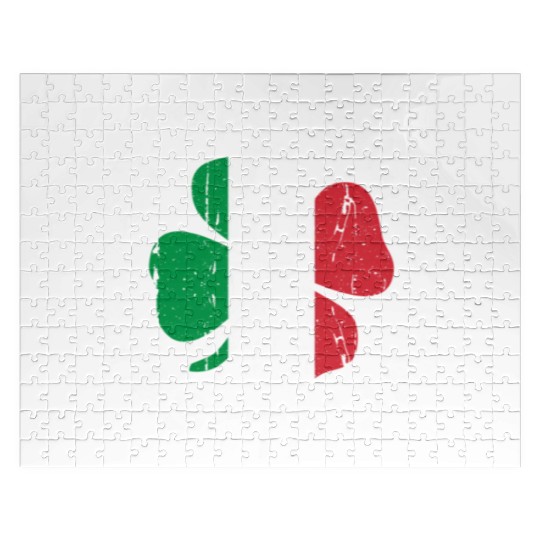St Patrick Was Italian Shamrock Italy Flag Jigsaw Puzzles
