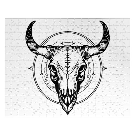 Cow Skull Boho Jigsaw Puzzles