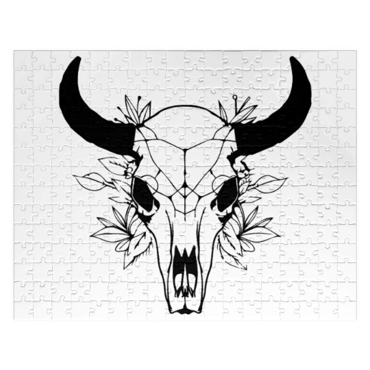 Cow Skull Boho Jigsaw Puzzles