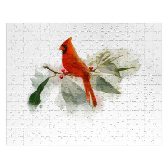 Wild Red Cardinal Bird Jigsaw Puzzles