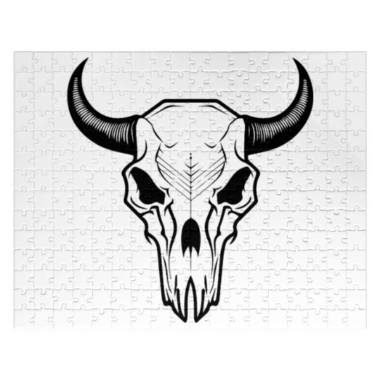 Cow Skull Boho Jigsaw Puzzles