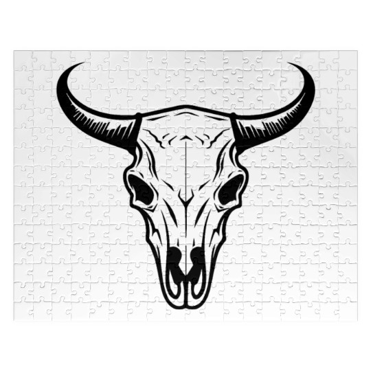 Cow Skull Boho Jigsaw Puzzles