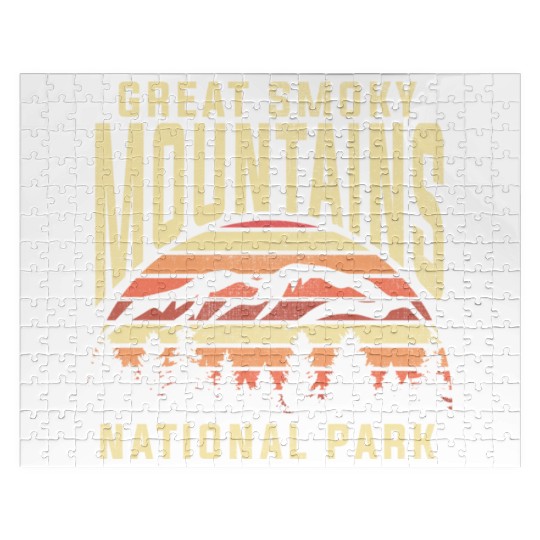 Retro National Park Great Smoky Mountains National Jigsaw Puzzles