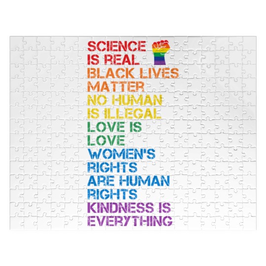 Science Is Real Black Lives Matter Lgbt Blm Fist Jigsaw Puzzles