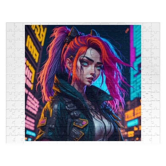 Cyberpunk Anime Girl Jigsaw Puzzles
