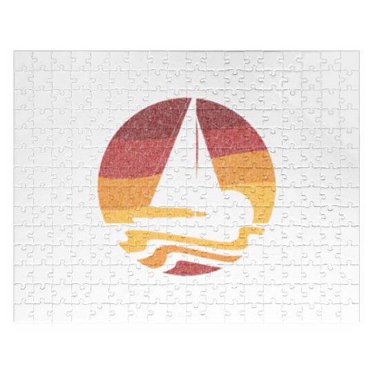 Brigantine New Jersey Sailboat 70S Sunset Jigsaw Puzzles