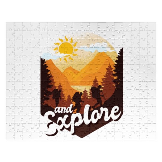 Get Outdoors And Explore Hiking Nature Vintage Jigsaw Puzzles