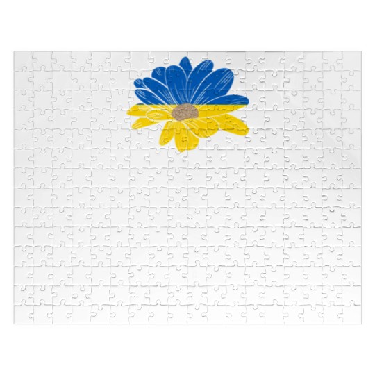 Sunflower Ukrainian Ukraine Flag Sunflower Jigsaw Puzzles