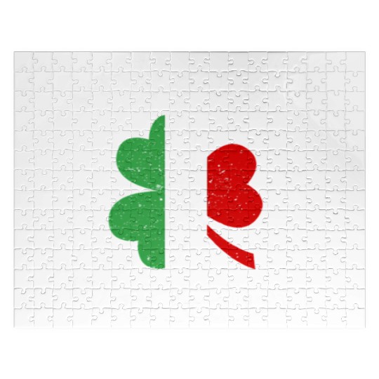 St Patrick Was Italian Shamrock Italy Flag Jigsaw Puzzles