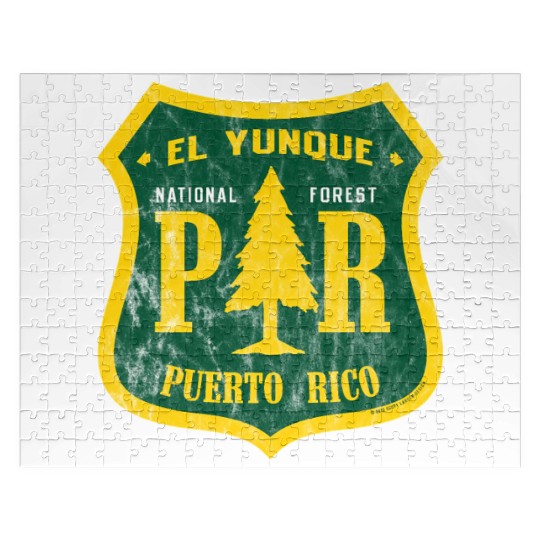 El Yunque National Forest Puerto Rico Shield Look Jigsaw Puzzles