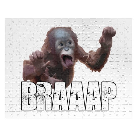 Braaap Monkey Face Riding A Motocross Jigsaw Puzzles