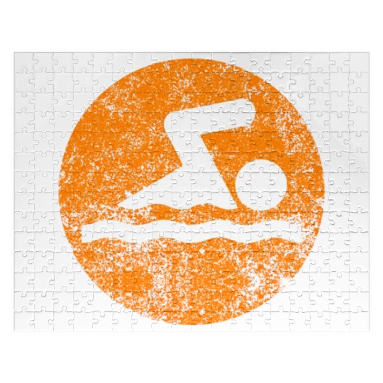 Swim Orange Swim Icon Jigsaw Puzzles
