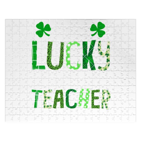 St Patrick'S Day One Lucky Pre-K Teacher Shamrock Jigsaw Puzzles