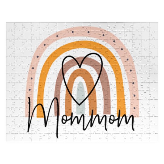 Mommom Rainbow Heart Grandma Mother'S Day Jigsaw Puzzles