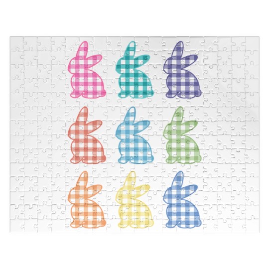 Easters For Plaid Easter Bunny Gingham Jigsaw Puzzles