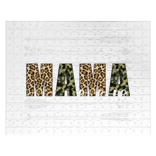 Glitter Dirt Mama Of Both With Leopard Camouflage Jigsaw Puzzles