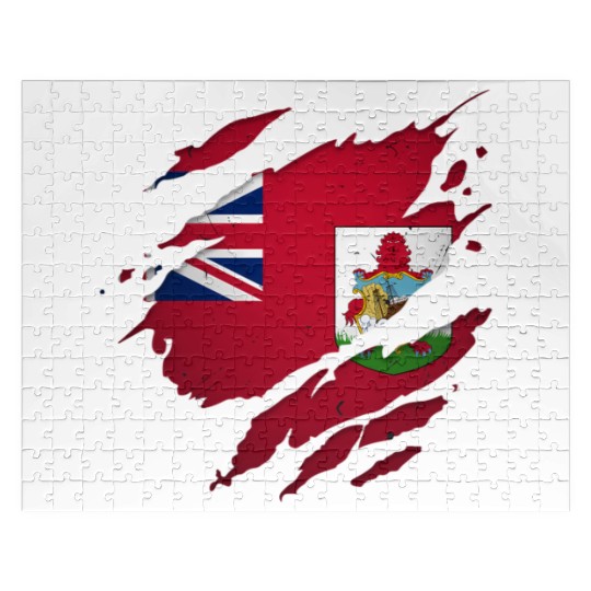 Proud Bermudians Torn Ripped Bermuda Flag Jigsaw Puzzles