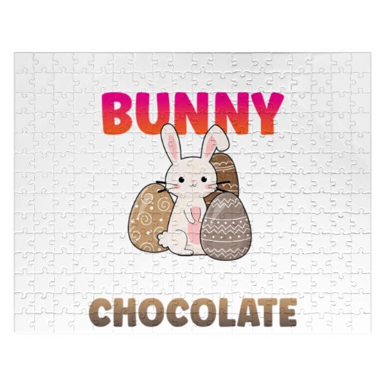 Follow The Bunny He Has Chocolate Happy Easter Day Jigsaw Puzzles
