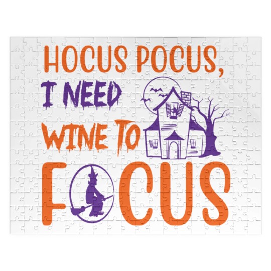 Hocus Pocus I Need Wine To Focus Halloween Jigsaw Puzzles