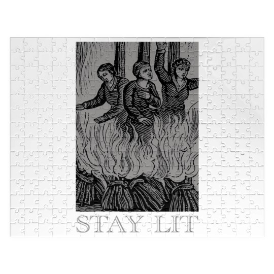 Stay Lit Occult Satan Witch Unholy Baphomet Tarot Jigsaw Puzzles
