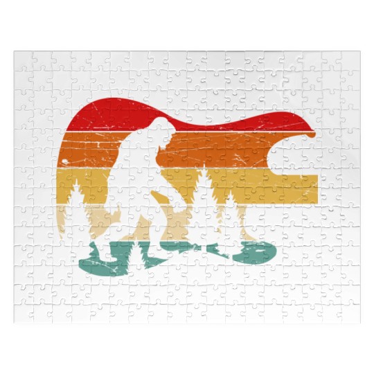 Bigfoot Guitar Vintage Sasquatch Believers Jigsaw Puzzles