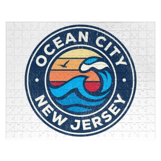 Ocean City New Jersey Nj Nautical Waves Jigsaw Puzzles