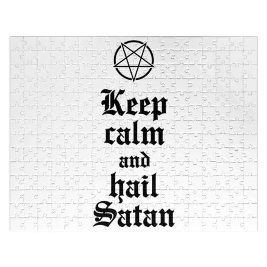 Keep calm and hail Satan V 2 Jigsaw Puzzles