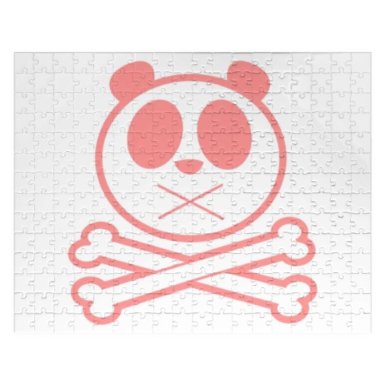 Panda Cross Bone Pink Jigsaw Puzzles