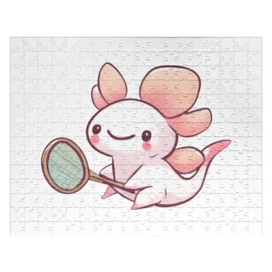 Axolotl tennis badminton design Jigsaw Puzzles