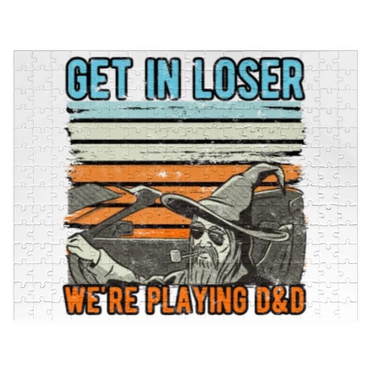 Vintage Retro Old Man Get In Loser We're Playing Jigsaw Puzzles