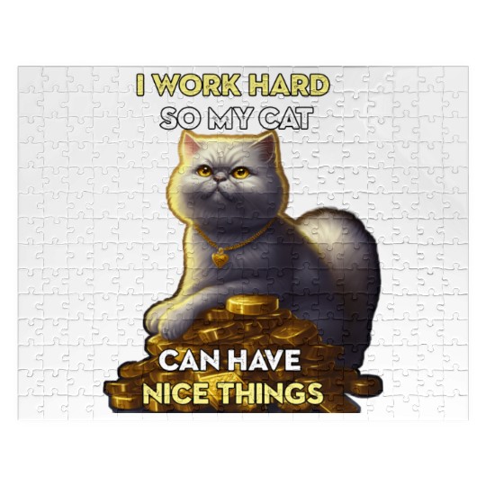 I Work Hard So My Cat Jigsaw Puzzles