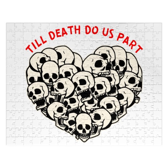 Till Death Do Us Part Skulls Heart ©WhiteTigerLLC Jigsaw Puzzles