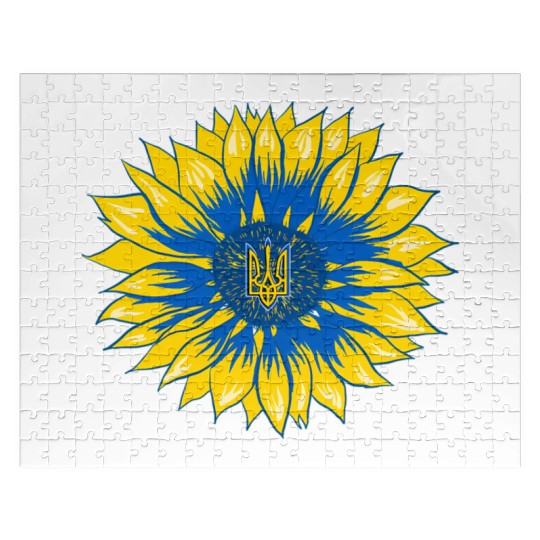 Ukraine Sunflower Floral Ukrainian Flag Jigsaw Puzzles