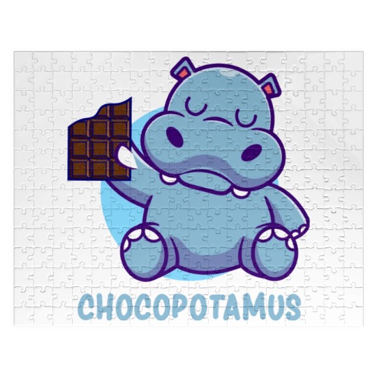 Discover Chocopotamus Funny Chocolate Lover Hippopotamus Jigsaw Puzzles