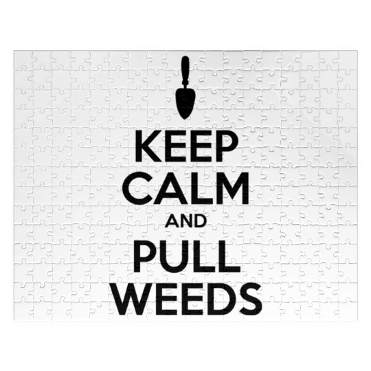 Keep Calm And Pull Weeds With Trowel Icon Jigsaw Puzzles
